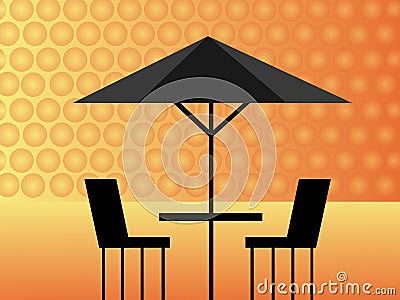 Restaurant at night Vector Illustration