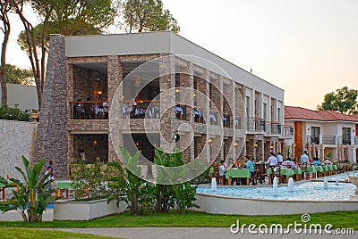 Restaurant in resort hotel, Belek, Turkey Editorial Stock Photo