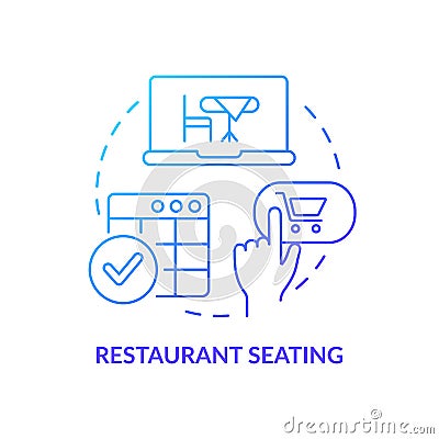 Restaurant seating blue gradient concept icon Vector Illustration