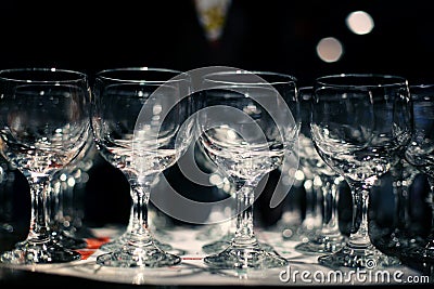 Restaurant serving glass goblets bar Stock Photo