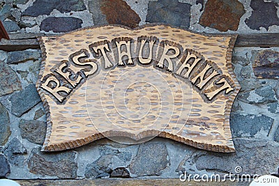 Restaurant signboard Stock Photo