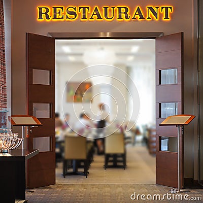 Restaurant signboard Stock Photo