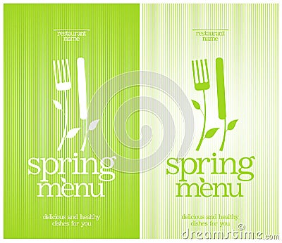 Restaurant spring menu. Vector Illustration