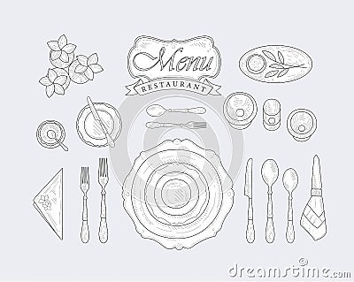 Restaurant Table Appointment Vector Illustration