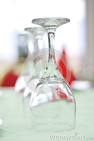 Restaurant, table, glass other closeup Stock Photo