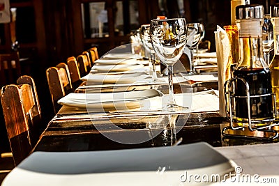 Restaurant table Stock Photo