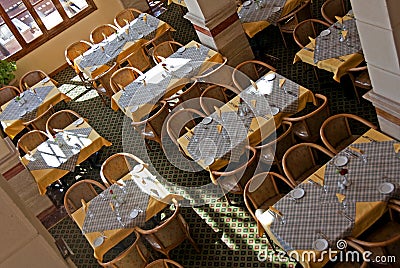 Restaurant tables Stock Photo