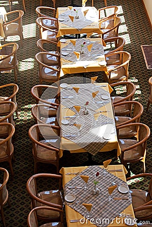 Restaurant tables Stock Photo