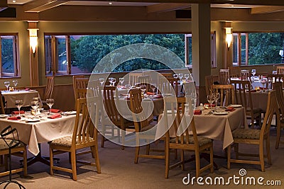 Restaurant tables Stock Photo