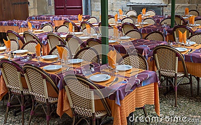 Restaurant tables Stock Photo