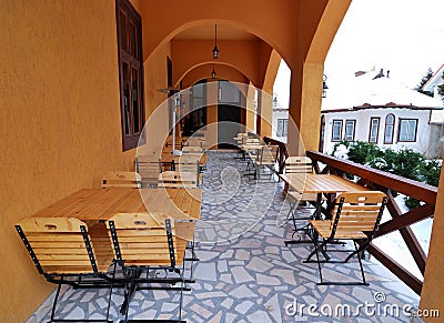 Restaurant terrace Stock Photo