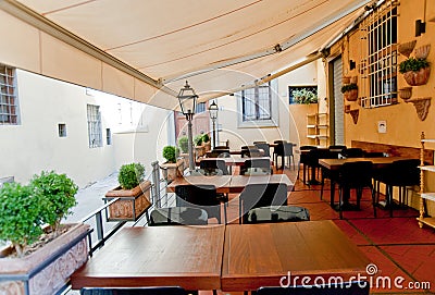 Restaurant terrace Stock Photo