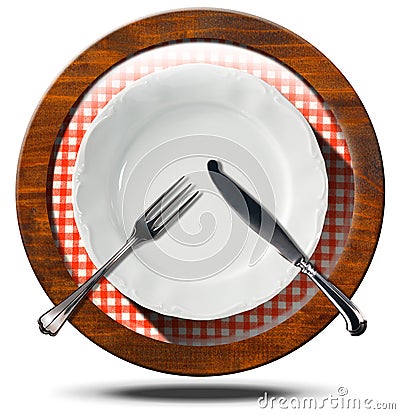 Restaurant - Wooden Icon Stock Photo