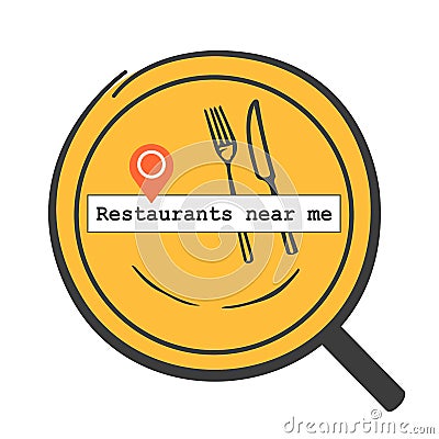 Restaurants near me Vector Illustration