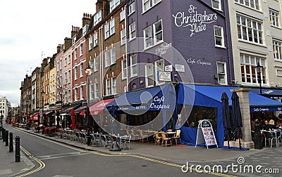 Restaurants St.Christophers Place London Editorial Stock Photo