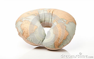 Restful Journey Pillow on White Background Stock Photo