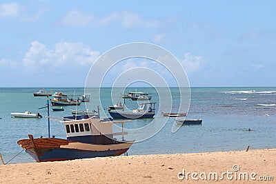 resting blue boats Editorial Stock Photo