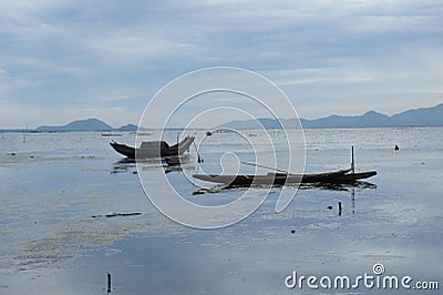 Resting boats after a fishing day Stock Photo