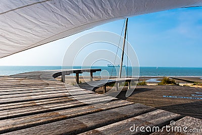 Resting place with sea view Stock Photo