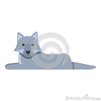 Resting wolf icon, cartoon style Vector Illustration