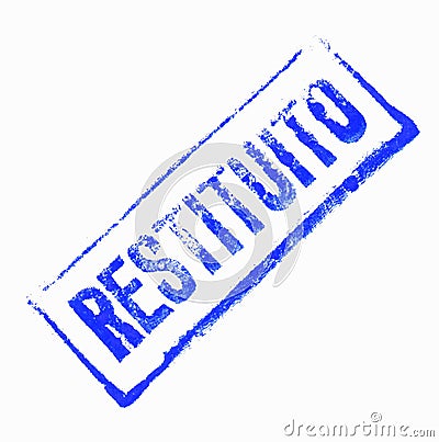 Restituito stamp meaning returned Stock Photo