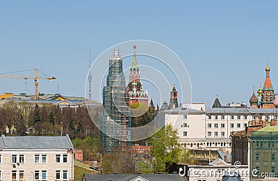 Restoration of the bell tower at the Sofia Embankment Stock Photo