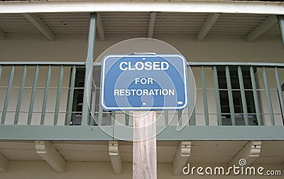 Restoration Sign Stock Photo