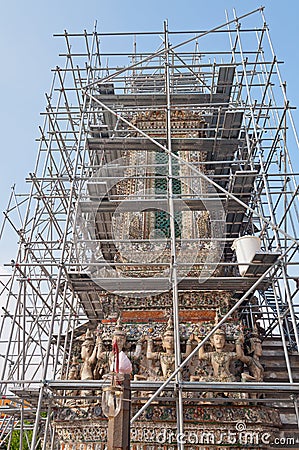 Restoration of Wat Arun (Temple of Dawn) Stock Photo