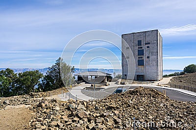 Restoration works of the area surrounding the Radar tower left standing on top of Mount Umunhum Stock Photo