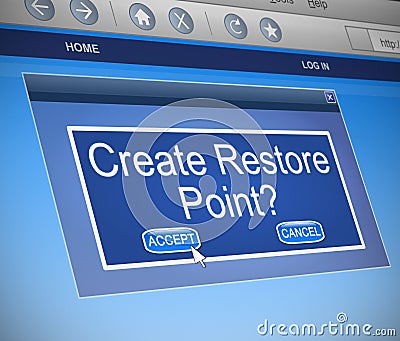 Restore Point concept. Stock Photo