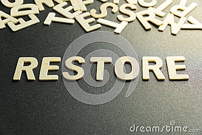 RESTORE word Stock Photo