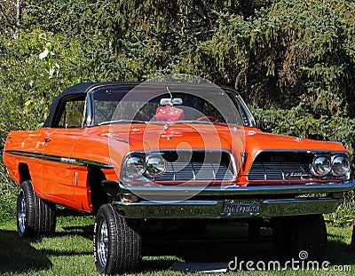 Restored Bright Orange Raised Pontiac Editorial Stock Photo