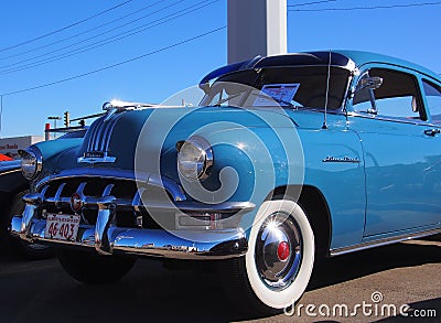 Restored Classic Blue Pontiac Editorial Stock Photo