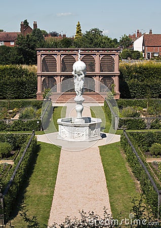 The restored Elizabethan Garden at Kenilworth Castle, Kenilworth, Warwickshire, England, UK Editorial Stock Photo