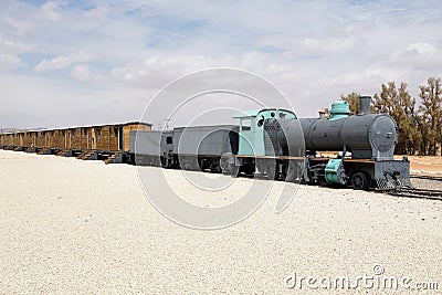 Restored Hejaz railway train built for by the Ottoman Empire that was exploded by T. E. Lawrence during World War I. Editorial Stock Photo