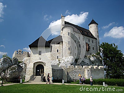 Restored medieval castle of Bobolice near Czestochowa. Editorial Stock Photo