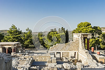 Knossos Palace Crete Editorial Stock Photo