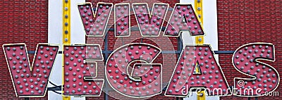 A Restored Vintage Viva Vegas Sign Editorial Stock Photo
