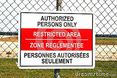 Restricted Area Sign Stock Photo