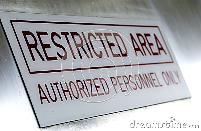 Restricted area sign Stock Photo