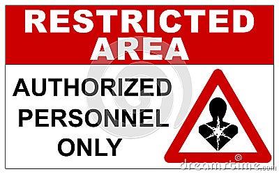 Restricted area sign for carcinogenic substances Stock Photo