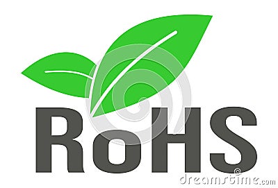 Restriction of Hazardous Substances Directive RoHS Icon with Leaf and Chip Vector Illustration