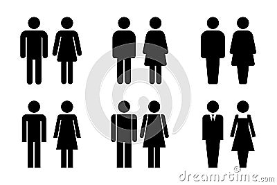 Restroom door pictograms Vector Illustration