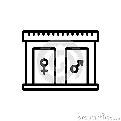 Black line icon for Restroom, bathroom and washroom Vector Illustration