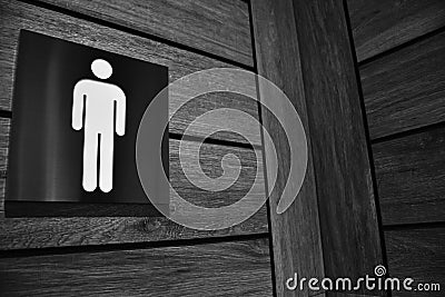 Men`s restroom sign. Stock Photo