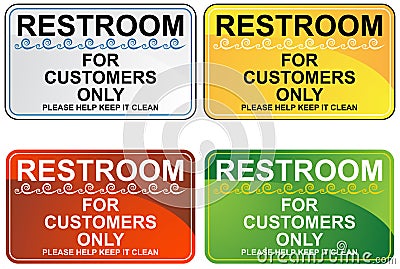 Restroom Sign Set Vector Illustration