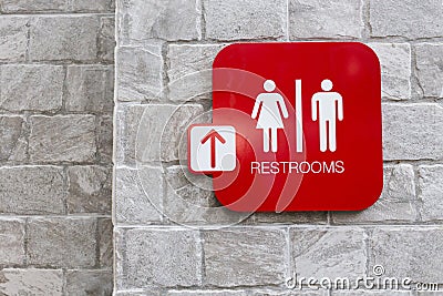 Restroom signs with female and male symbol Stock Photo