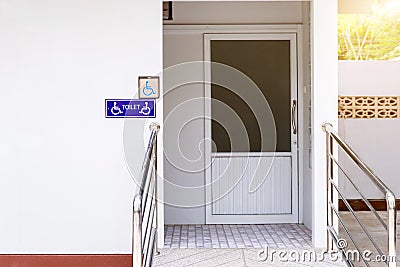 Restrooms and signs for the elderly or disabled, international standards,Universal Design Stock Photo