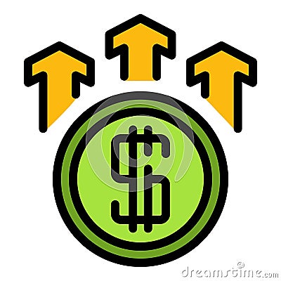 Result money grow icon vector flat Vector Illustration