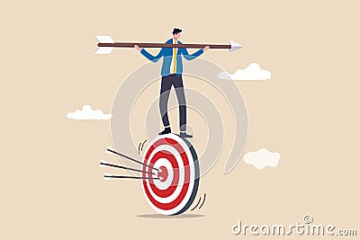 Result oriented business strategy or result driven, professionally set up and achieve business target concept, smart businessman Vector Illustration